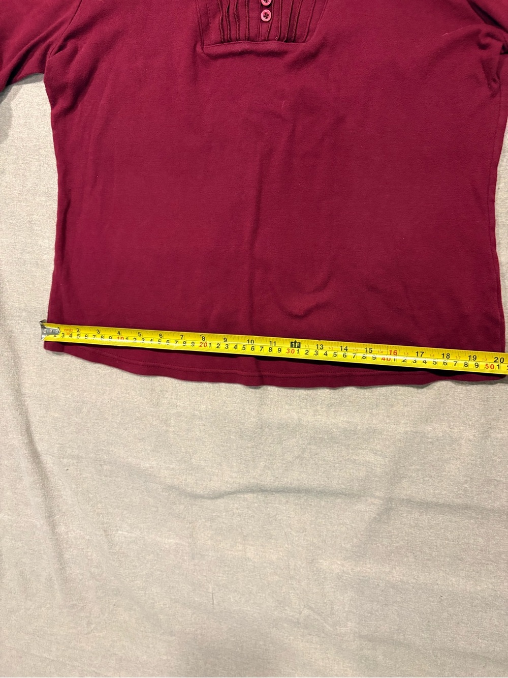 Vintage Layered-Look V-Neck Fooler Sweater with Striped Collar - Burgundy. Large - Picture 7 of 12